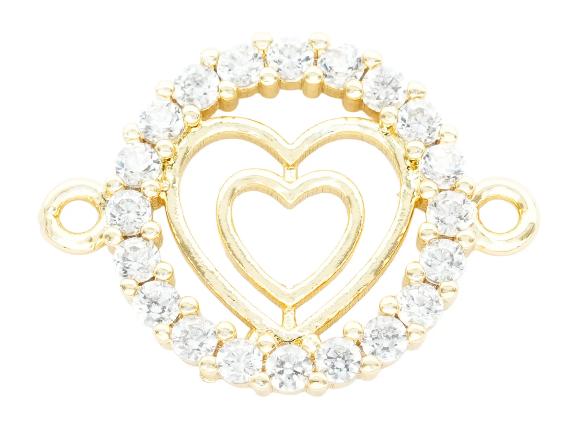 RODIO DORADO CENTRO CORAZON ZIRCON 14*19MM 1
