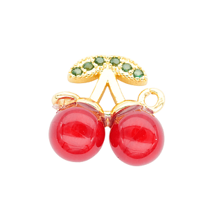 RODIO DORADO CENTRO CEREZA 12*12MM