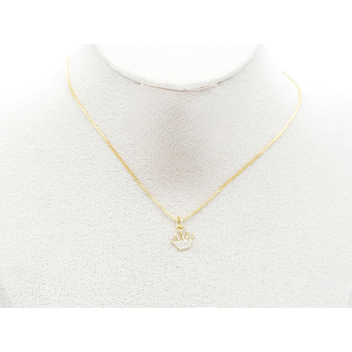 RODIO DORADO DIJE CORONA ZIRCON 10*10MM 2