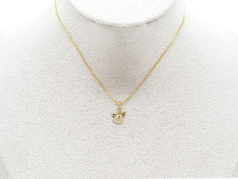 RODIO DORADO DIJE ANGEL ZIRCON 8*10MM