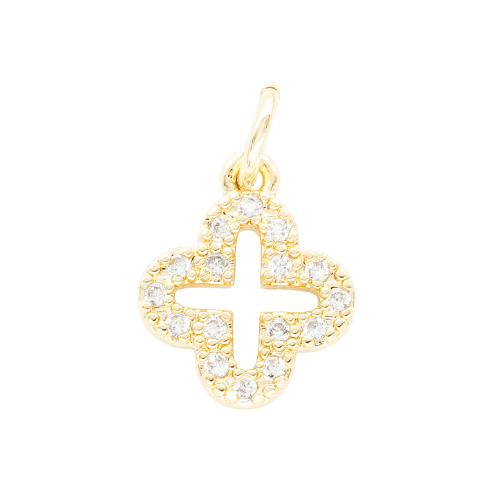 RODIO DORADO DIJE TREBOL ZIRCON 8*10MM 1