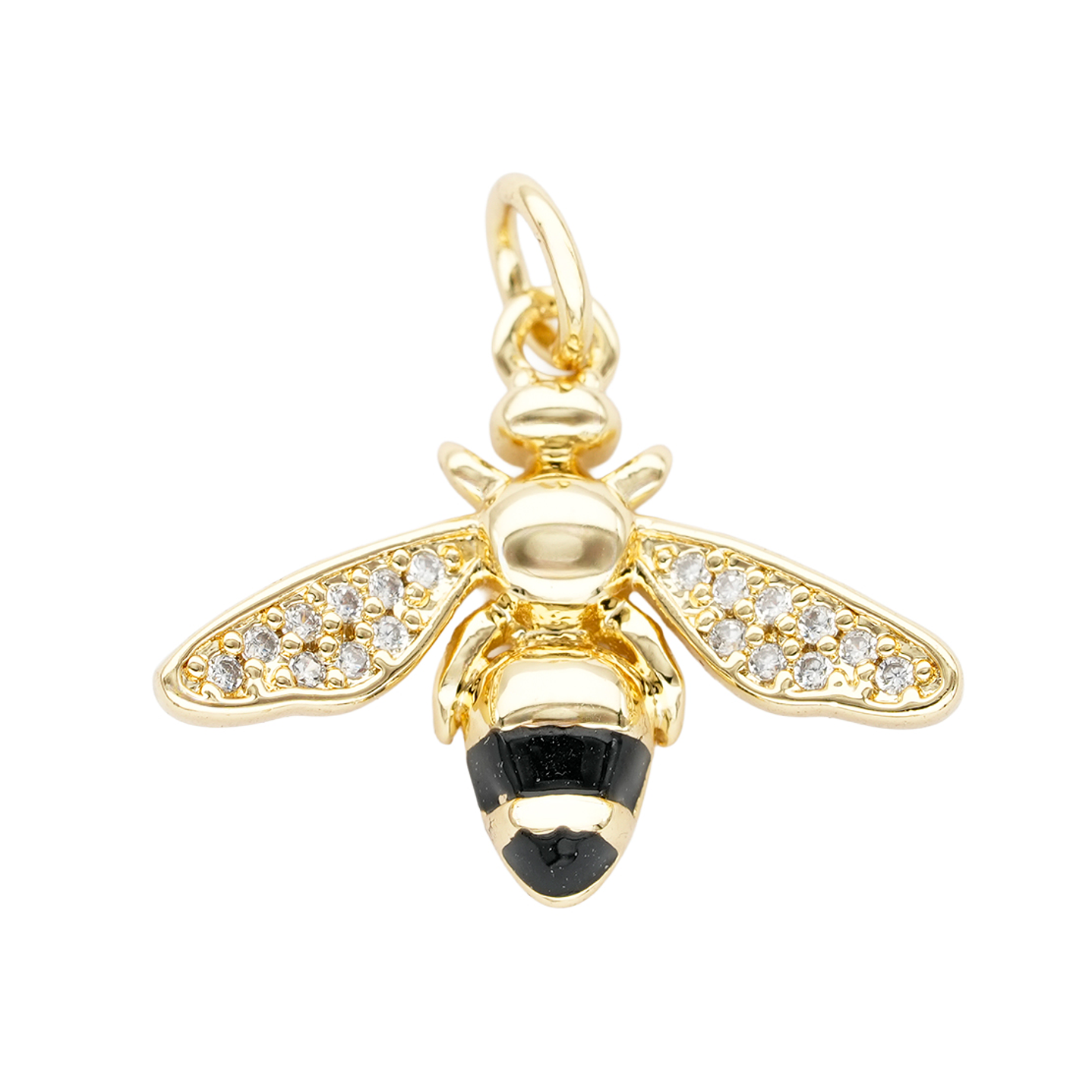 RODIO DORADO DIJE AVISPA ZIRCON 19*16MM 1