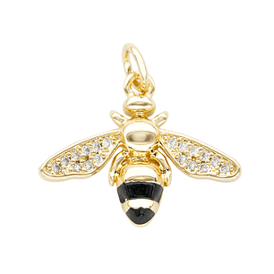 RODIO DORADO DIJE AVISPA ZIRCON 19*16MM