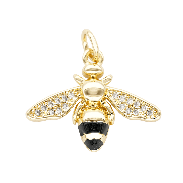 RODIO DORADO DIJE AVISPA ZIRCON 19*16MM 1