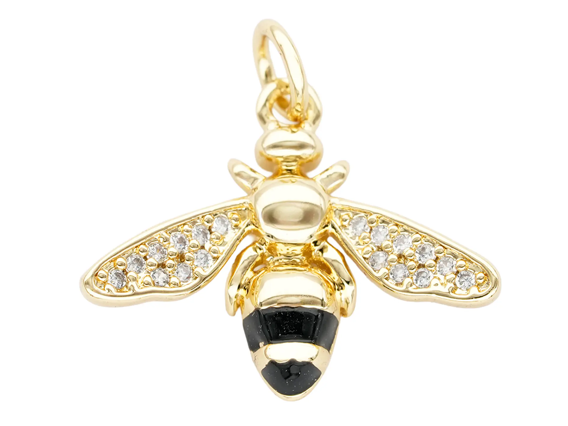 RODIO DORADO DIJE AVISPA ZIRCON 19*16MM 1