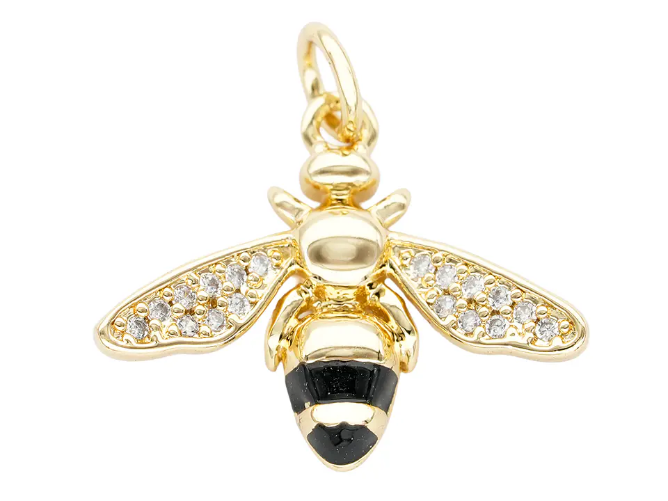 RODIO DORADO DIJE AVISPA ZIRCON 19*16MM 1