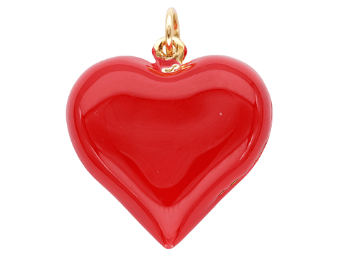 RODIO DORADO DIJE CORAZON ROJO 22*24MM