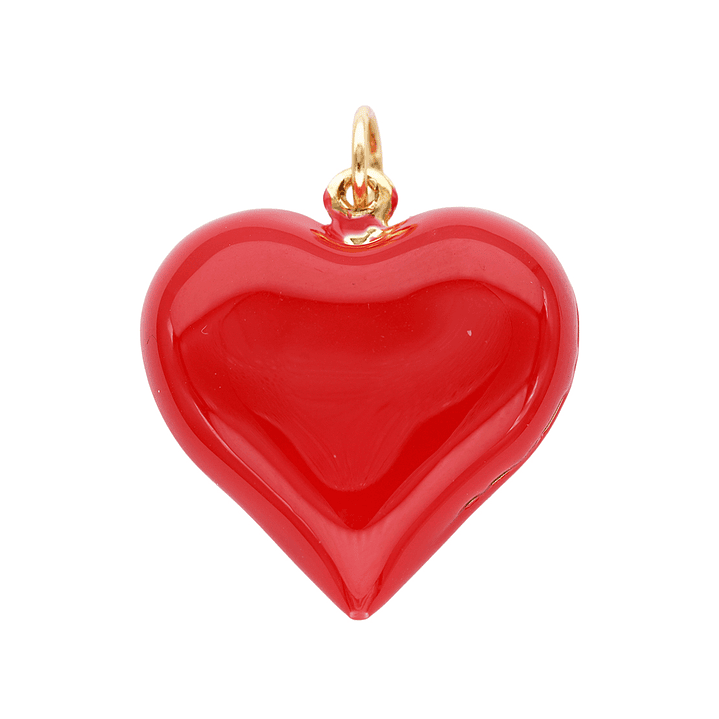 RODIO DORADO DIJE CORAZON ROJO 22*24MM 1