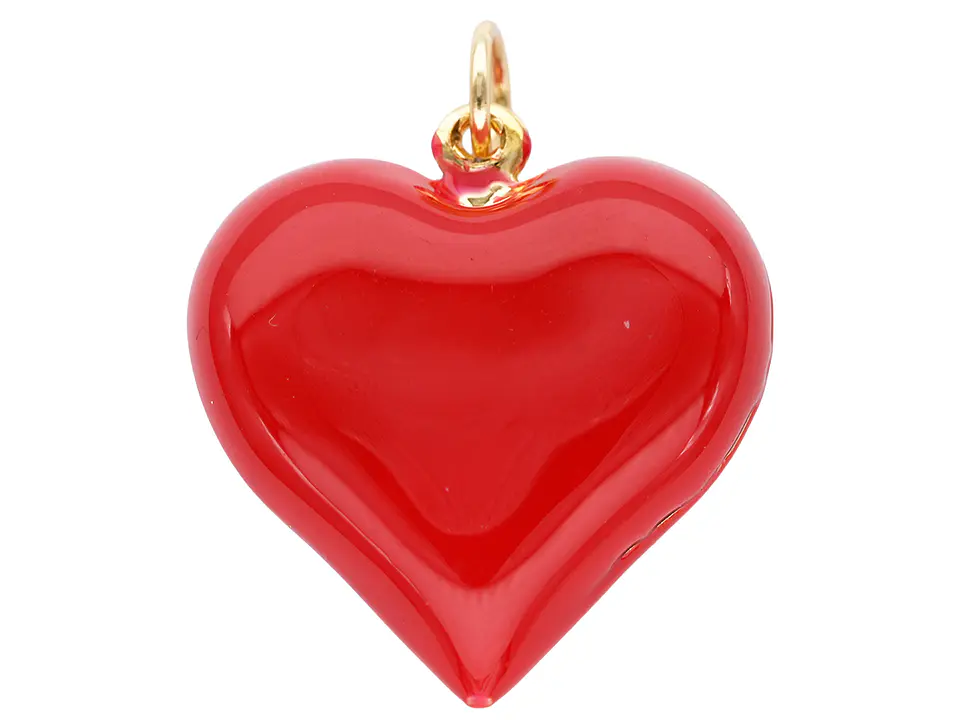 RODIO DORADO DIJE CORAZON ROJO 22*24MM 1