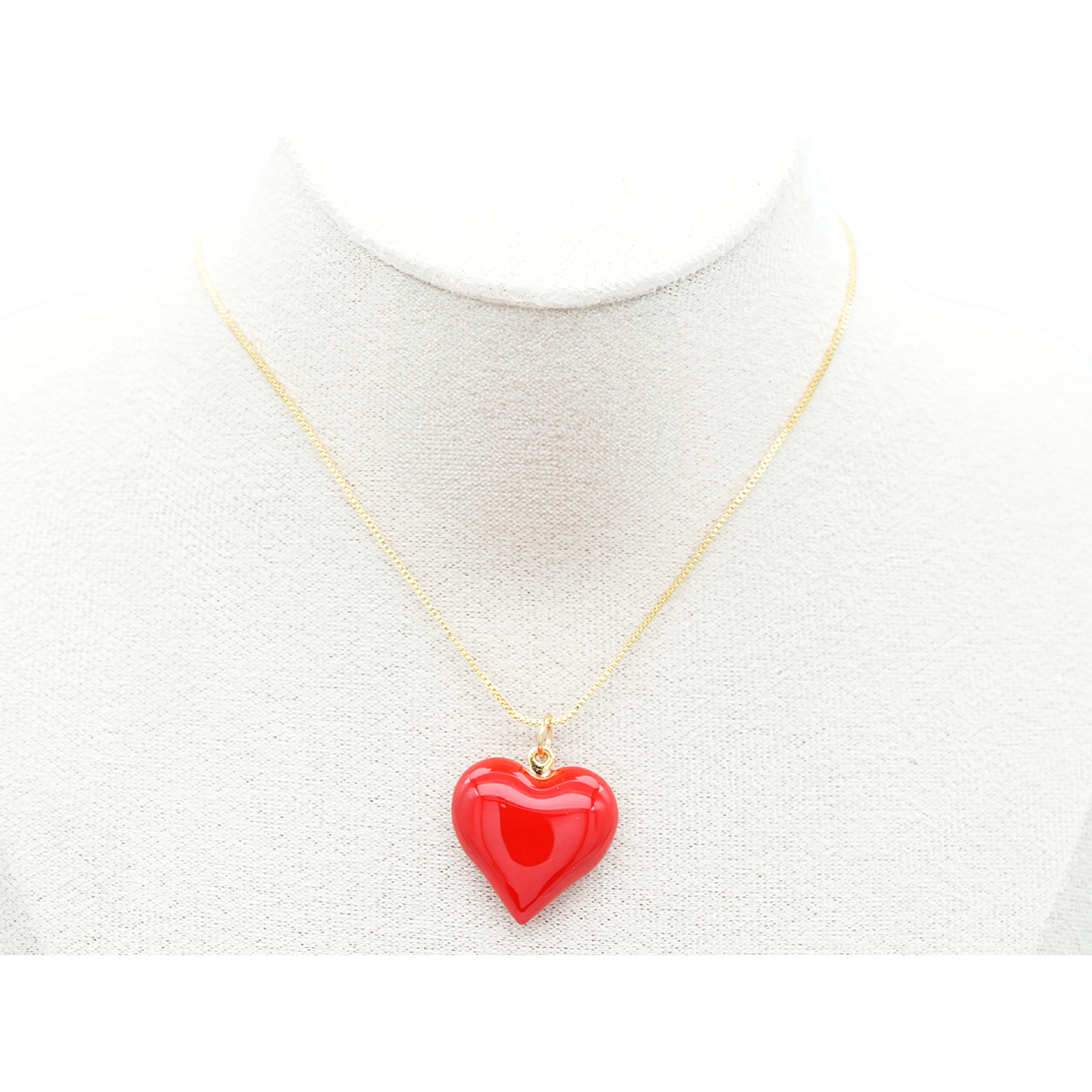 RODIO DORADO DIJE CORAZON ROJO 22*24MM 2