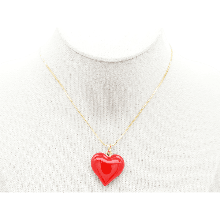 RODIO DORADO DIJE CORAZON ROJO 22*24MM 2