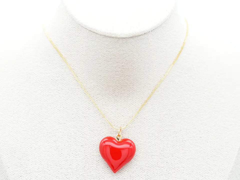 RODIO DORADO DIJE CORAZON ROJO 22*24MM 2