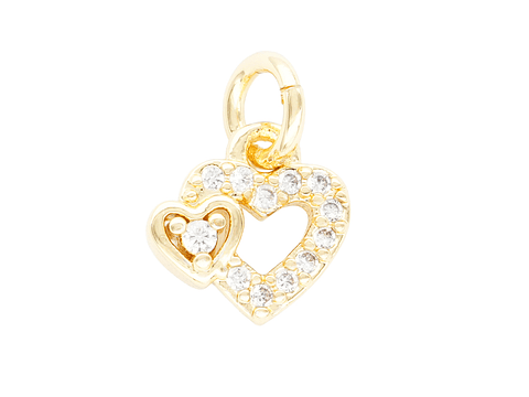 RODIO DORADO DIJE CORAZON PEQUEÑO ZIRCON 8*8MM