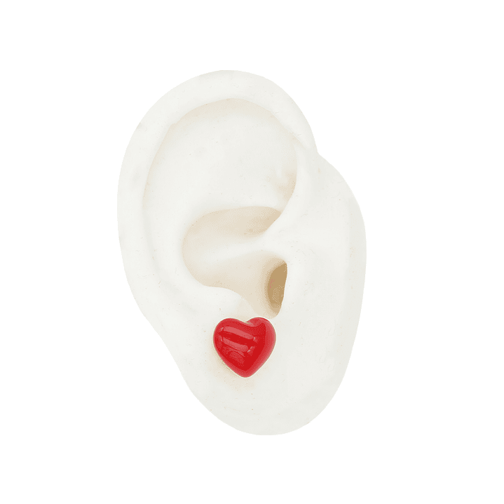 RODIO DORADO TOPO CORAZON ROJO 12*10MM 2