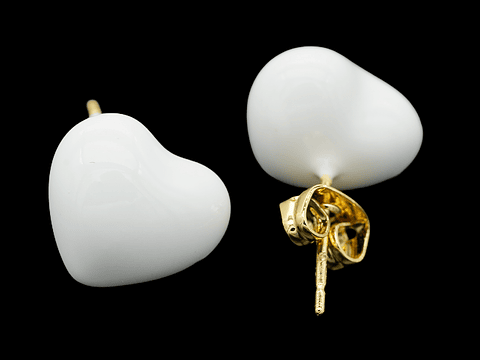 RODIO DORADO TOPO CORAZON BLANCO 12*10MM