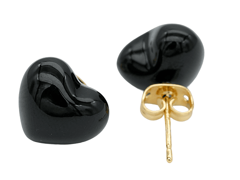 RODIO DORADO TOPO CORAZON NEGRO 12*10MM