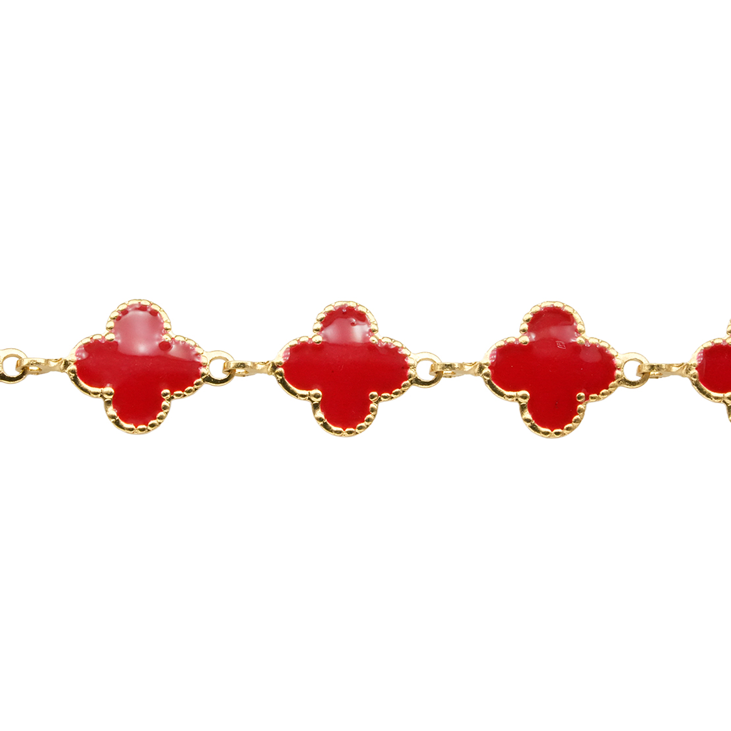ACERO DORADO CADENA VAN CLEEF ROJO 11MM 1