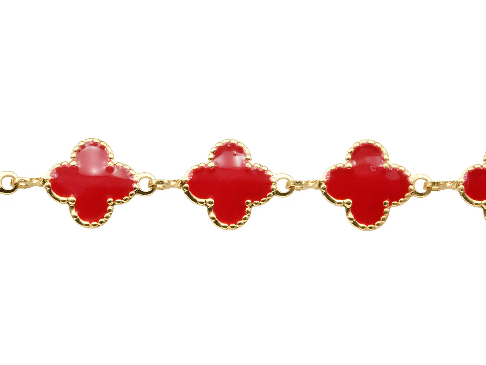 ACERO DORADO CADENA VAN CLEEF ROJO 11MM 1