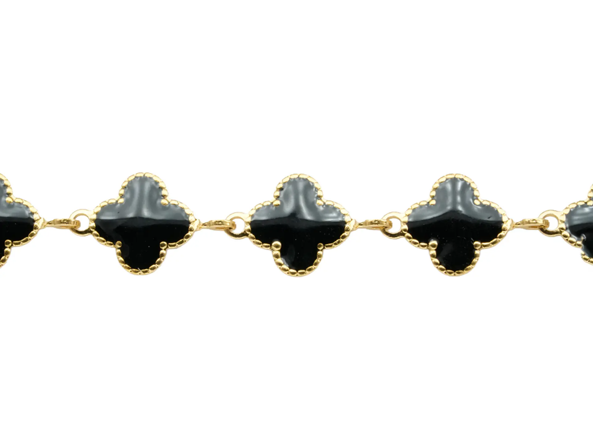 ACERO DORADO CADENA VAN CLEEF NEGRO 11MM 1