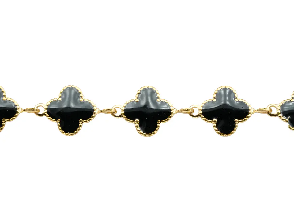 ACERO DORADO CADENA VAN CLEEF NEGRO 11MM 1