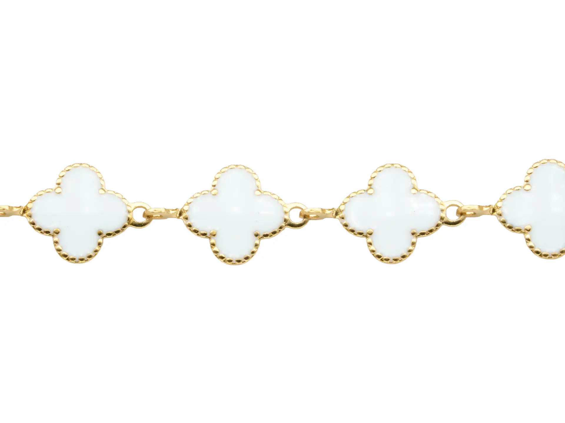 ACERO DORADO CADENA VAN CLEEF BLANCO # 11MM 1