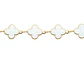 ACERO DORADO CADENA VAN CLEEF BLANCO # 11MM - Miniatura 1