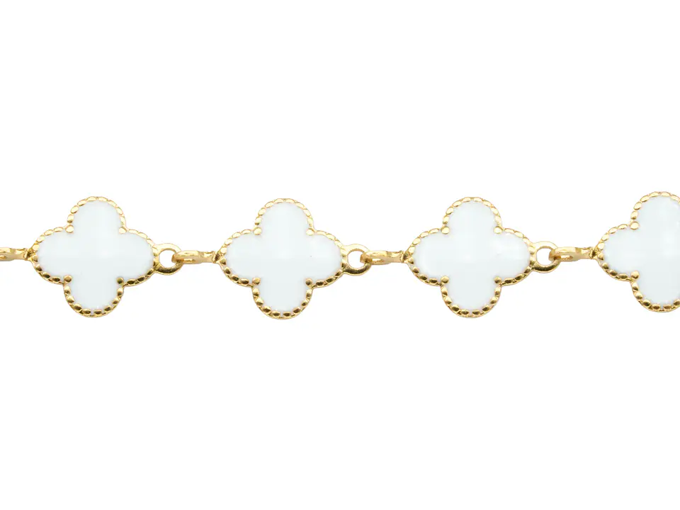 ACERO DORADO CADENA VAN CLEEF BLANCO # 11MM 1