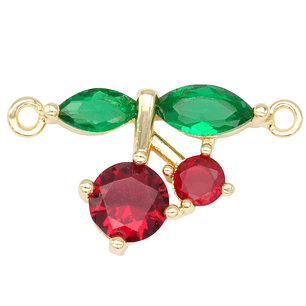 RODIO DORADO CENTRO CEREZA 14*15MM