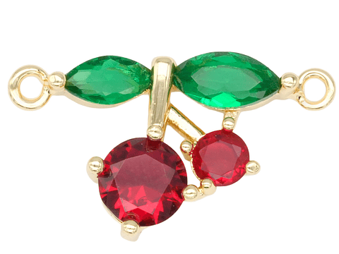 RODIO DORADO CENTRO CEREZA 14*15MM