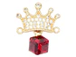 RODIO DORADO CENTRO CORONA CUBO ROJO ZIRCON 17*21MM - thumbnail 1