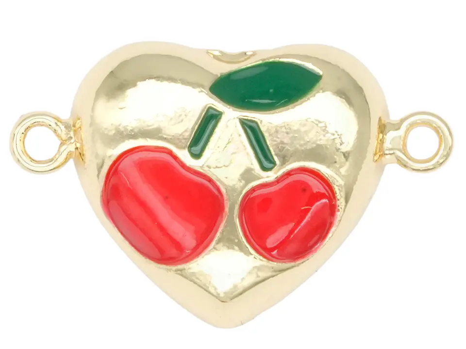 RODIO DORADO CENTRO CORAZON CEREZA 13MM 1