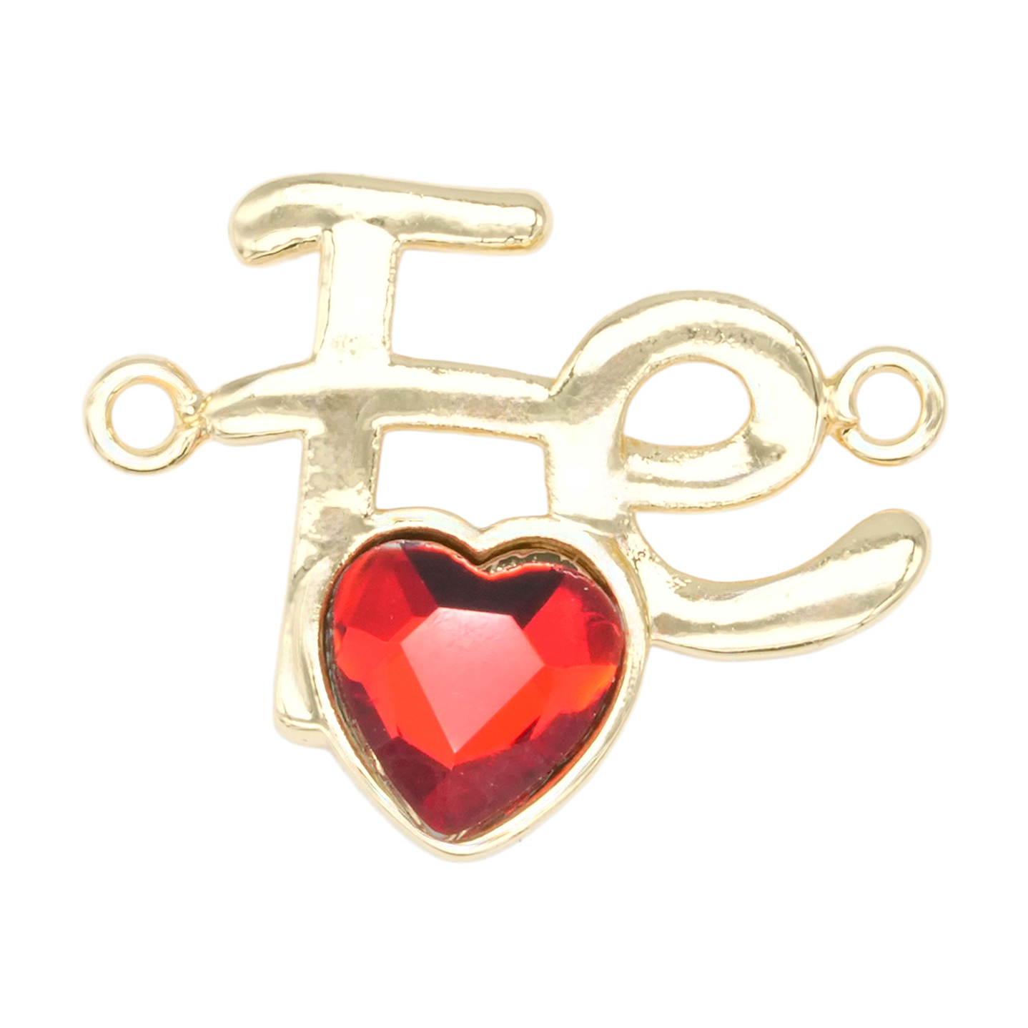 RODIO DORADO CENTRO FE CORAZON ROJO ZIRCON 15*15MM 1