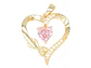 RODIO DORADO DIJE CORAZON INFINITO ZIRCON ROSADO 21*20MM - thumbnail 1