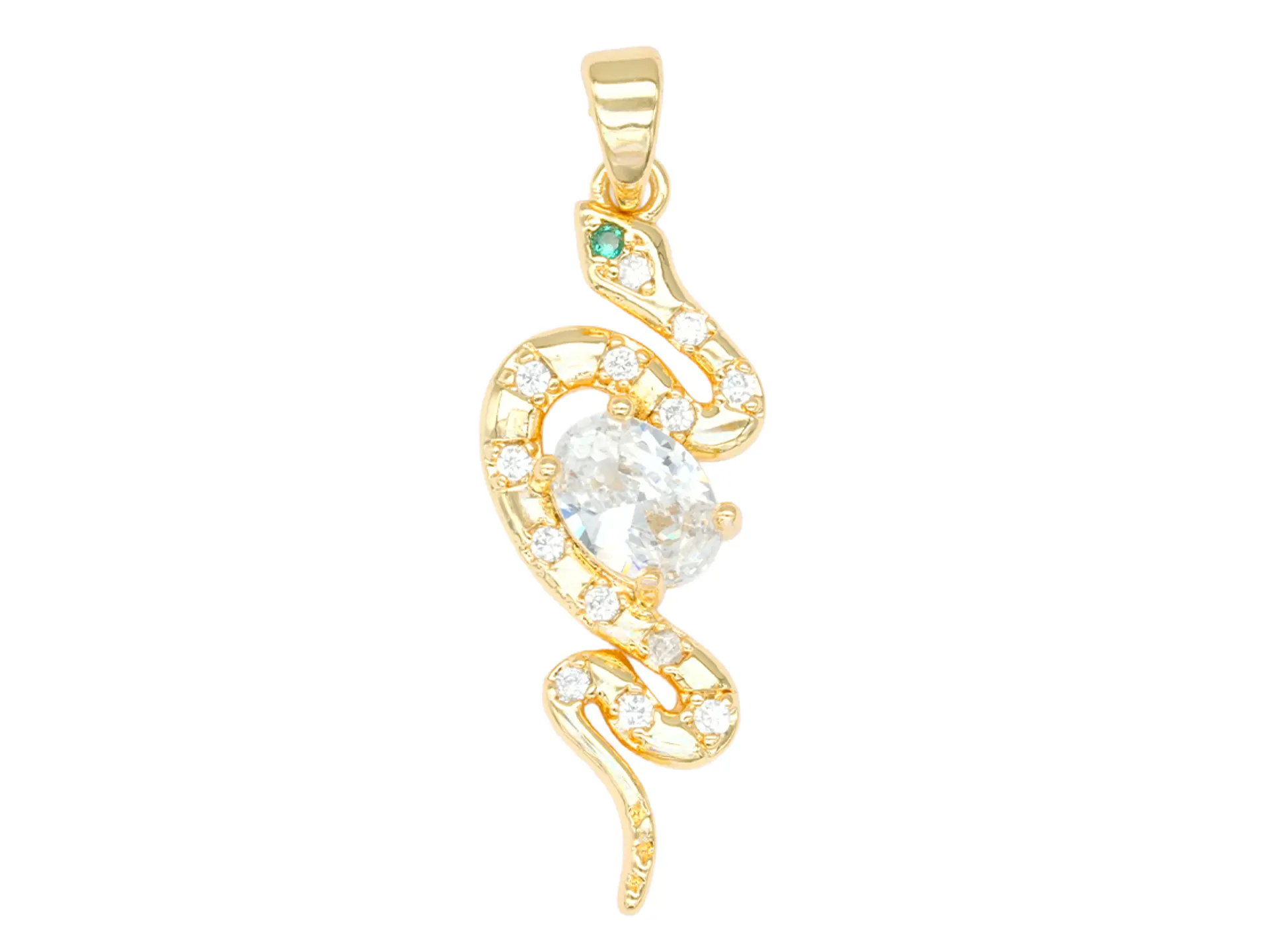 RODIO DORADO DIJE SERPIENTE ZIRCON 27*10MM 1