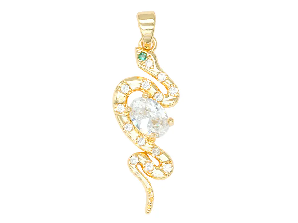 RODIO DORADO DIJE SERPIENTE ZIRCON 27*10MM 1