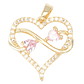 RODIO DORADO DIJE CORAZON INFINITO ZIRCON ROSADO 20*20MM - Miniatura 1