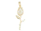 RODIO DORADO DIJE TULIPAN ZIRCON 30*10MM - Miniatura 1