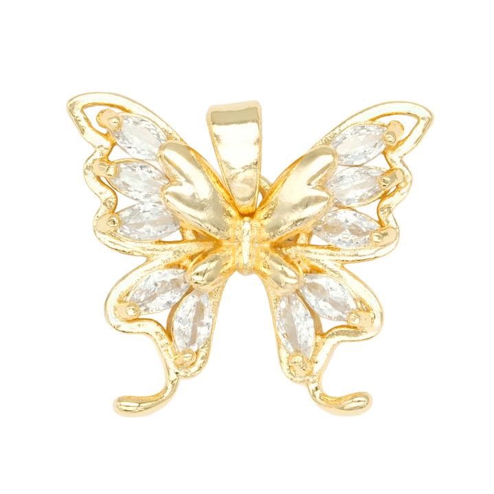 RODIO DORADO DIJE MARIPOSA ZIRCON 16*19MM 1