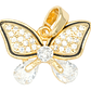 RODIO DORADO DIJE MARIPOSA BORDE NEGRO ZIRCON 12*18MM - Miniatura 1