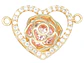 RODIO DORADO CENTRO CORAZON FLOR ZIRCON ROSADO 16MM - thumbnail 1