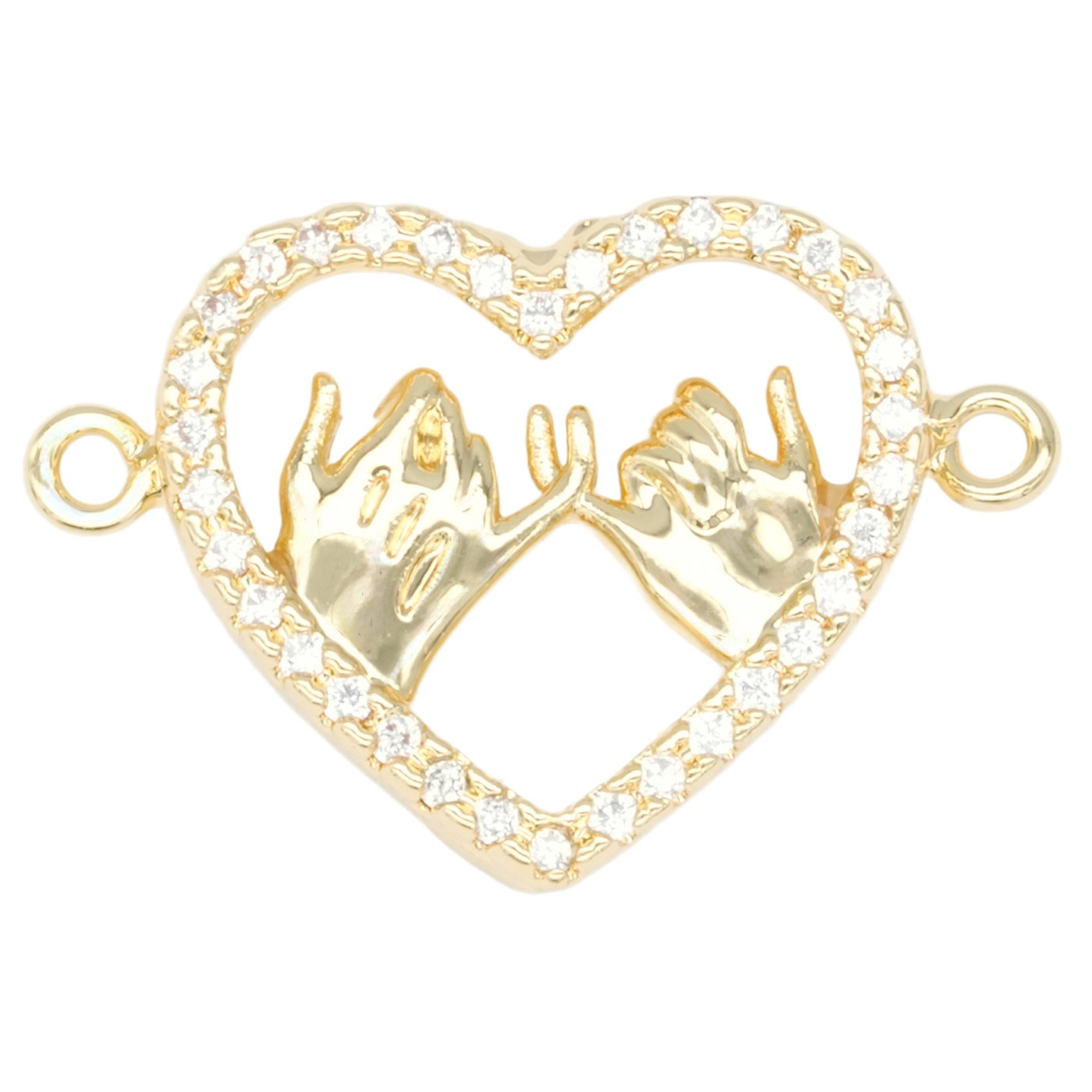 RODIO DORADO CENTRO CORAZON MEÑIQUE NACAR ZIRCON 15*14MM 1