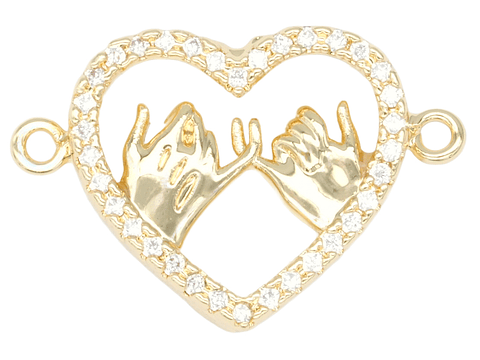 RODIO DORADO CENTRO CORAZON MEÑIQUE NACAR ZIRCON 15*14MM