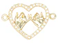 RODIO DORADO CENTRO CORAZON MEÑIQUE NACAR ZIRCON 15*14MM - Miniatura 1