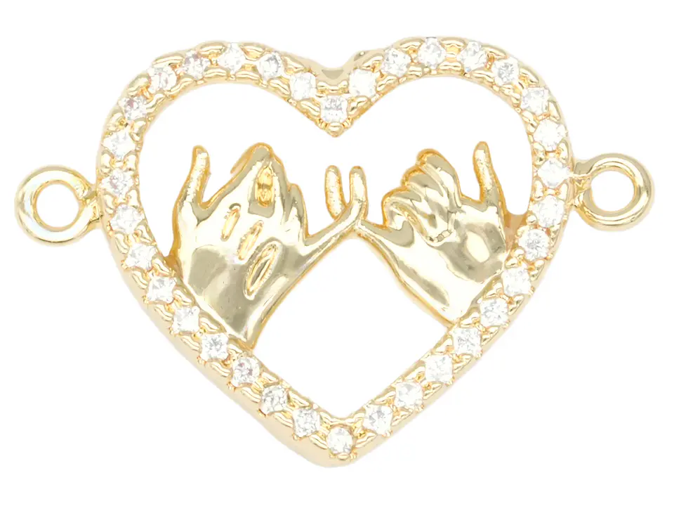 RODIO DORADO CENTRO CORAZON MEÑIQUE NACAR ZIRCON 15*14MM 1