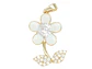 RODIO DORADO DIJE MARGARITA BLANCA ZIRCON 24*14MM - Miniatura 1