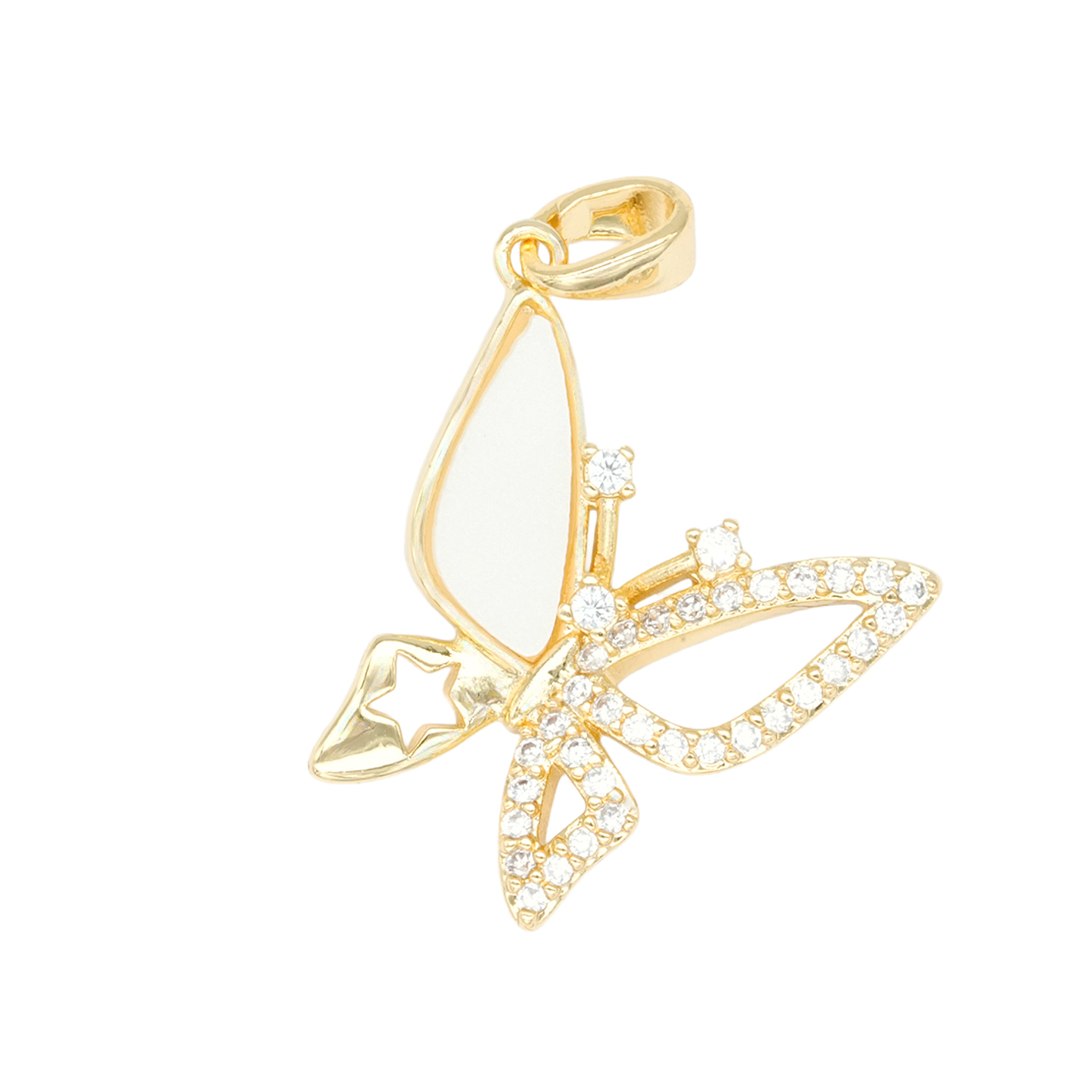 RODIO DORADO DIJE MARIPOSA NACAR ZIRCON 19*19MM 1