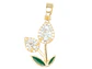 RODIO DORADO DIJE TULIPAN DOBLE ZIRCON 20*12MM - Miniatura 1