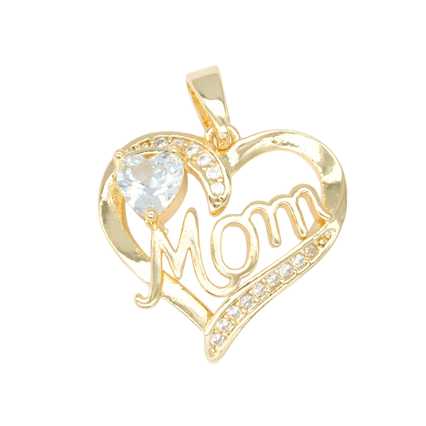 RODIO DORADO DIJE CORAZON MOM ZIRCON 18*18MM 1