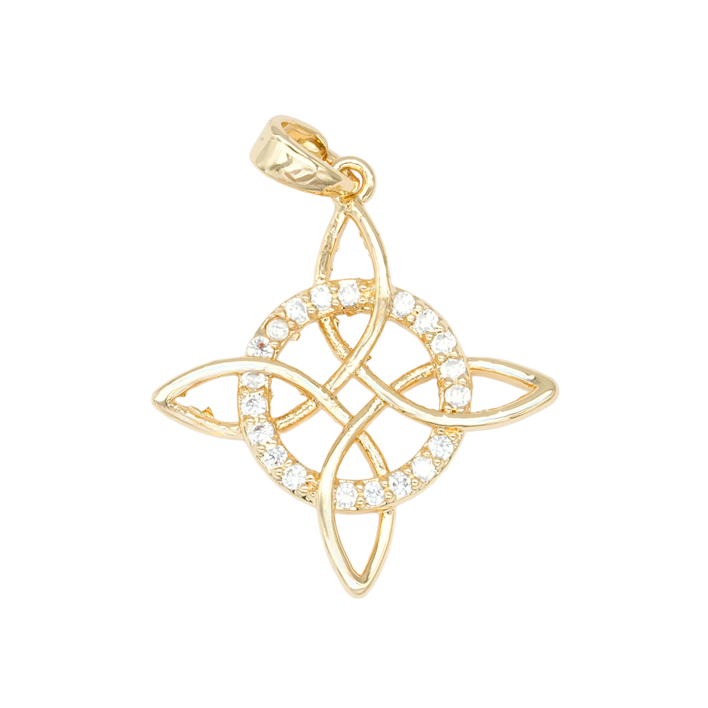 RODIO DORADO DIJE NUDO DE LA BRUJA ZIRCON 24*22MM 1