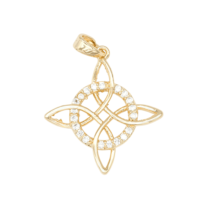 RODIO DORADO DIJE NUDO DE LA BRUJA ZIRCON 24*22MM 1